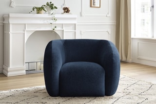 Fauteuil Celine - Bleu foncé - En tissu texturé