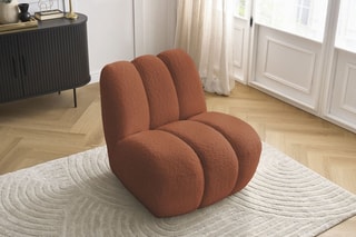 Fauteuil Janissaire - Orange - Tissu bouclette