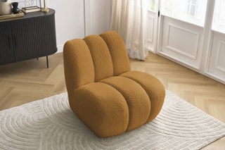 Fauteuil Janissaire - Jaune - Tissu bouclette