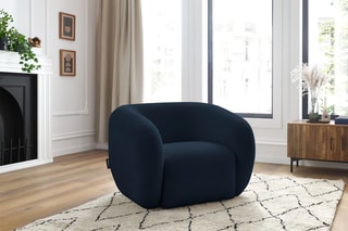 Fauteuil Celine - Bleu foncé - En tissu