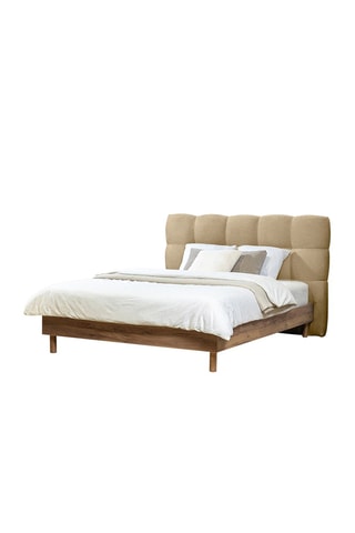 Lit Kumo - Beige et imitation bois