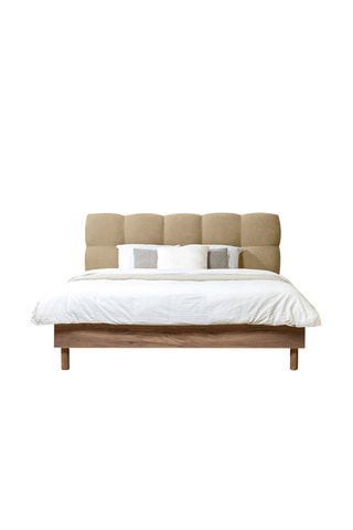 Lit Kumo - Beige et imitation bois