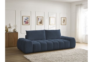 Canapé droit Everest - Bleu foncé - 3 places - En polyester