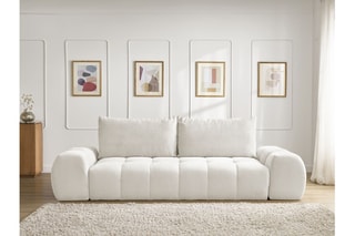 Canapé droit Everest - Blanc - 3 places - En polyester