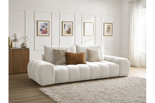 Canapé droit Everest - Blanc - 3 places - En polyester