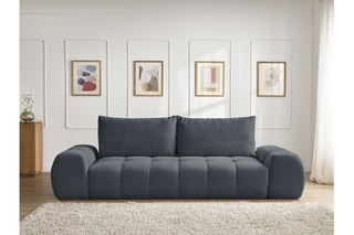Canapé droit Everest - Bleu foncé - 3 places - En polyester