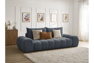Canapé droit Everest - Bleu foncé - 3 places - En polyester