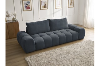 Canapé droit Everest - Bleu foncé - 3 places - En polyester