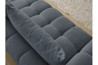 Canapé droit Everest - Bleu foncé - 3 places - En polyester