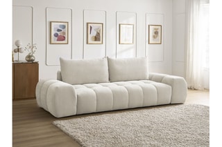 Canapé droit Everest - Beige - 3 places - En polyester