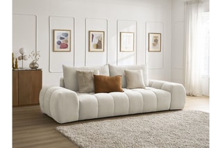 Canapé droit Everest - Beige - 3 places - En polyester