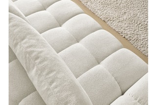Canapé droit convertible Everest - Blanc - 3 places - En polyester - Couchage 153 x 197 cm