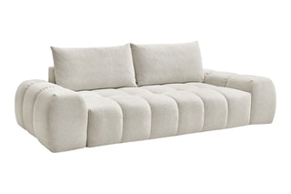 Canapé droit convertible Everest - Blanc - 3 places - En polyester - Couchage 153 x 197 cm