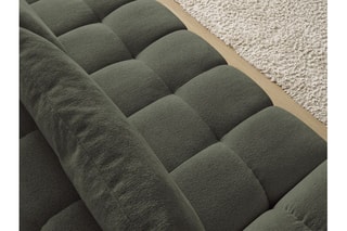 Canapé droit convertible Everest - Vert foncé - 3 places - En polyester - Couchage 153 x 197 cm