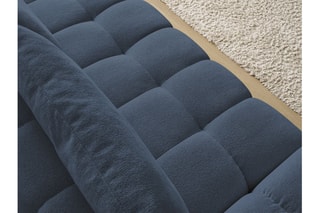 Canapé droit convertible Everest - Bleu foncé - 3 places - En polyester - Couchage 153 x 197 cm