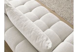 Canapé droit convertible Everest - Blanc - 3 places - En polyester - Couchage 153 x 197 cm