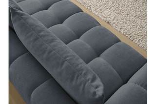 Canapé droit convertible Everest - Bleu foncé - 3 places - En polyester - Couchage 197 x 153 cm