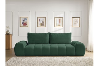 Canapé droit convertible Everest - Vert - 3 places - En polyester - Couchage 197 x 153 cm