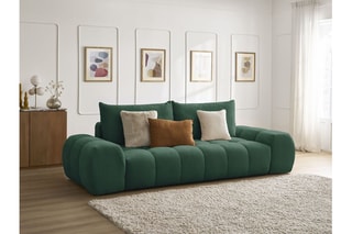 Canapé droit convertible Everest - Vert - 3 places - En polyester - Couchage 197 x 153 cm