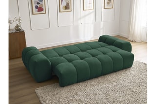 Canapé droit convertible Everest - Vert - 3 places - En polyester - Couchage 197 x 153 cm
