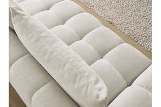 Canapé droit convertible Everest - Beige - 3 places - En polyester - Couchage 197 x 153 cm
