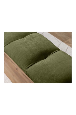 Banc-coffre en bois Kumo - Vert foncé - En tissu