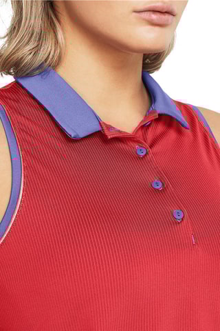 Polo de golfe sem mangas Playoff Jacq SL Polo - Malva e vermelho