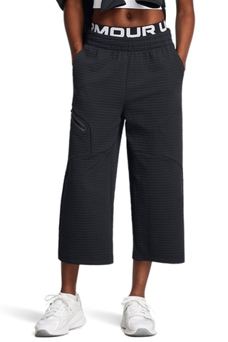 Calças wide legs polares Unstoppable Grid - Preto