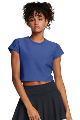 T-shirt cropped de treino Meridian Rib - Azul-escuro