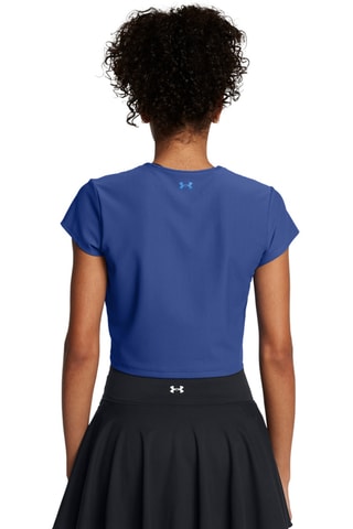 T-shirt cropped de treino Meridian Rib - Azul-escuro