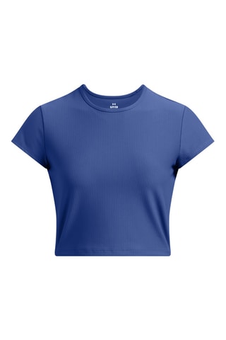 T-shirt cropped de treino Meridian Rib - Azul-escuro