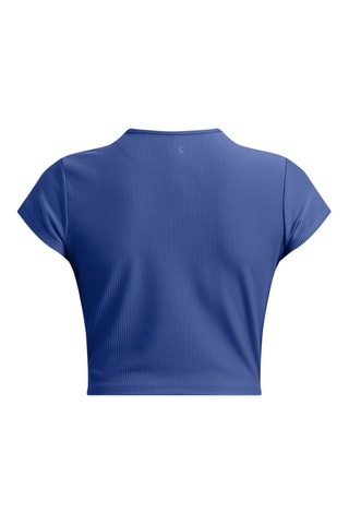 T-shirt cropped de treino Meridian Rib - Azul-escuro