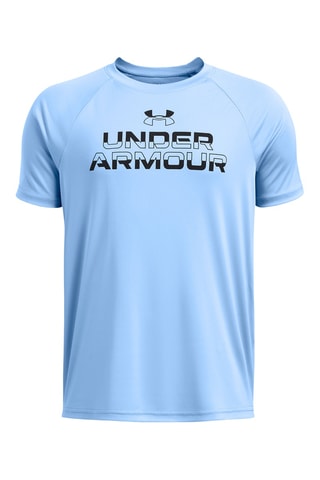 T-shirt Tech Split Wordmark - Azul-celeste