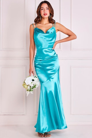 Robe taille empire Bleu