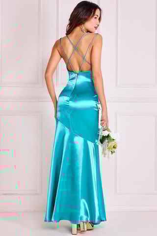Robe taille empire Bleu