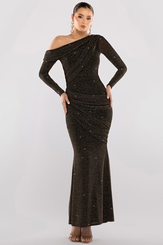 Robe longue - Noir et doré