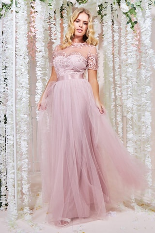 Robe longue patineuse Rose