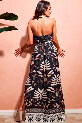 Robe longue Noir et beige