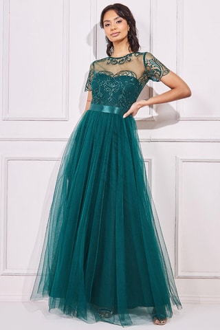 Robe longue patineuse Vert émeraude
