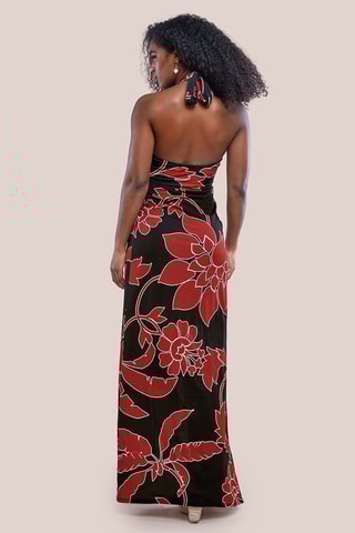 Robe longue - Noir et rouge