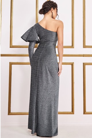 Robe longue asymétrique Argenté