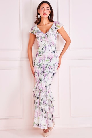 Robe longue 
Blanc et rose