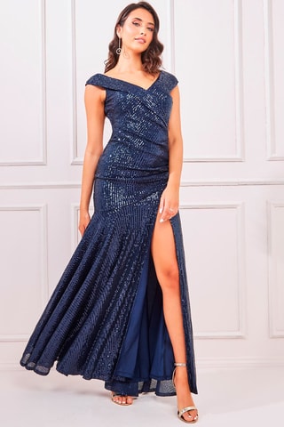 Robe taille empire Bleu