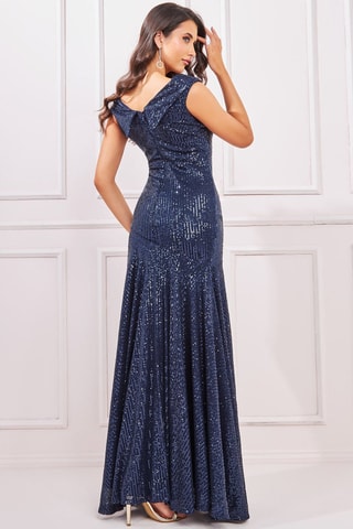 Robe taille empire Bleu