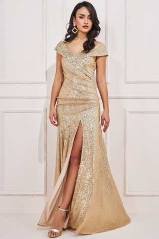 Robe taille empire Doré