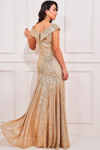 Robe taille empire Doré