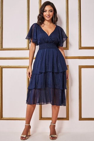 Robe volantée Bleu marine