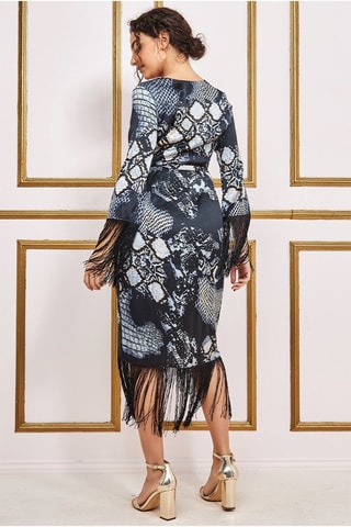Robe portefeuille Noir et écru