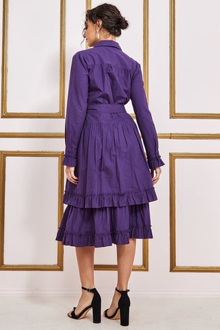 Robe chemise à volants Violet
