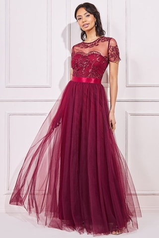 Robe longue patineuse Bordeaux